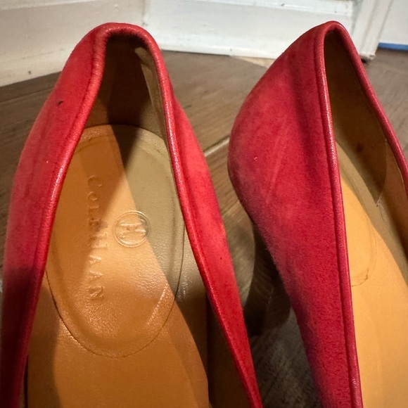 Cole Haan Red Suede Tassel Heels (Size 7B) - Picture 4 of 5